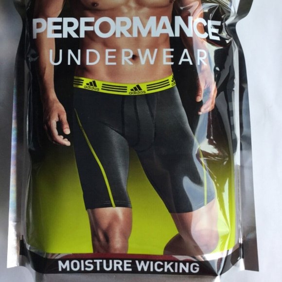 New, Adidas Moisture Wicking Performance Underwear 9'' Midway Men Small; 2 Pack - Picture 2 of 2